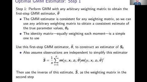 Week 8: Generalized Method of Moments | Video 7: Optimal GMM Estimator