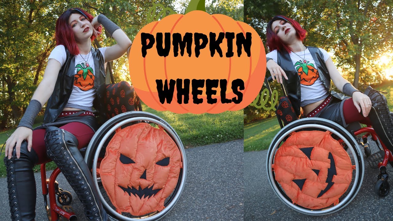 Making Pumpkin Wheelchair Covers for Halloween! - YouTube