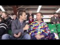 Thomas Ulsrud dressed as Peter Steski interviews Peter Steski dressed as Thomas Ulsrud