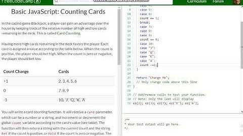 Basic JavaScript Counting Cards free code camp   Dani