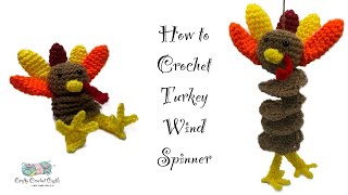How to Crochet Turkey Wind Spinner | Pattern Tutorial | Thanksgiving Decor