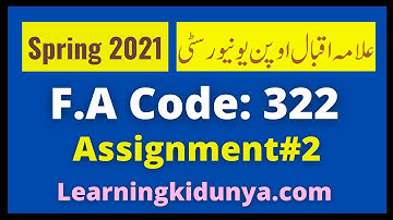 AIOU Solved Assignment 2 Code 322 Spring 2021 | Learning ki dunya | Aiou Assignments