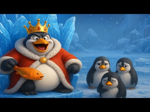 Greedy Penguin King Steals All The Fish Until The Ice Breaks 