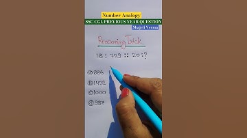 Number Analogy Question|#shorts #ssc #reasoning #yt #youtube #maths