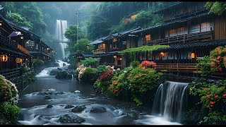 Serenity in Nature: Japanese Garden Tranquility with Rainfall and Piano Music for Deep Relaxation🌿