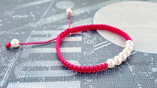 Super Easy Beaded Bracelet Making Tutorial | Basic Knot Bracelet DIY Step by Step | A Gift to Friend