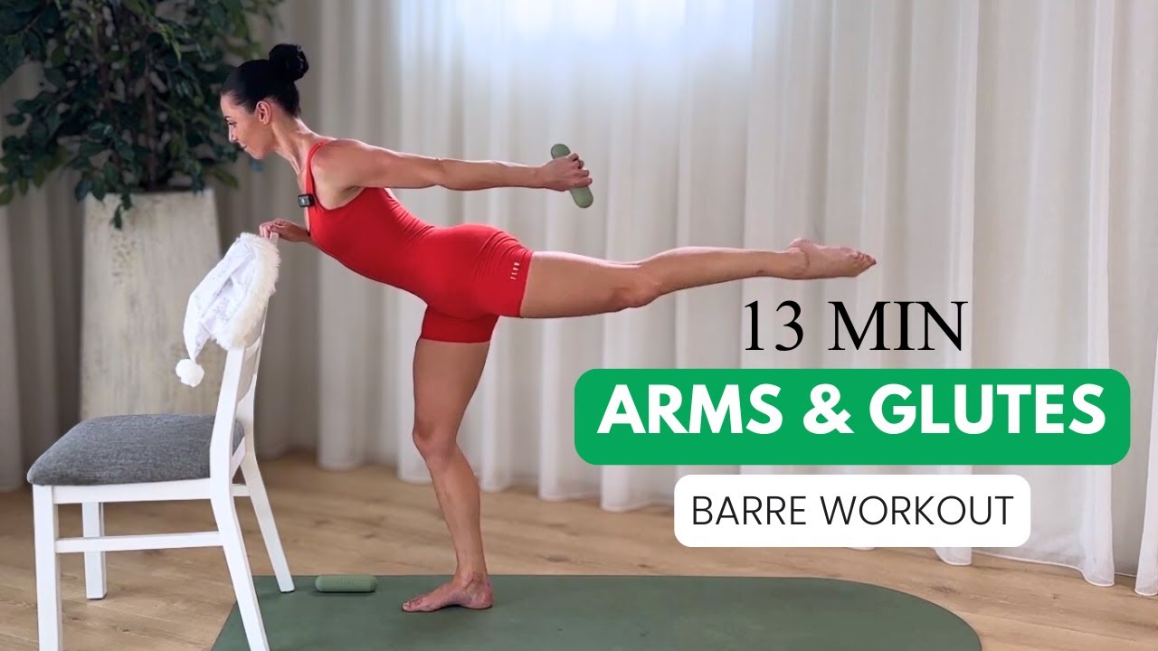 DAY 1 || 13 MIN ARMS & GLUTES || AT-HOME BARRE WORKOUT || Sleigh The Season Challenge