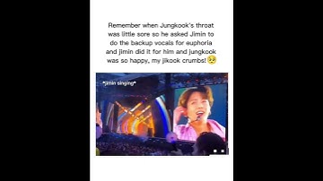 Remember When Jimin Did Backup Vocals Of Euphoria For Jungkook🥺💜 #bts #shorts