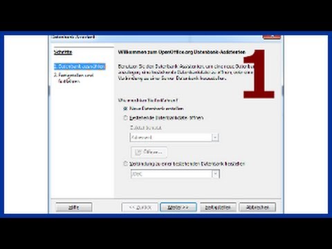 Video: Wie erstelle ich eine Datenbank in OpenOffice base?