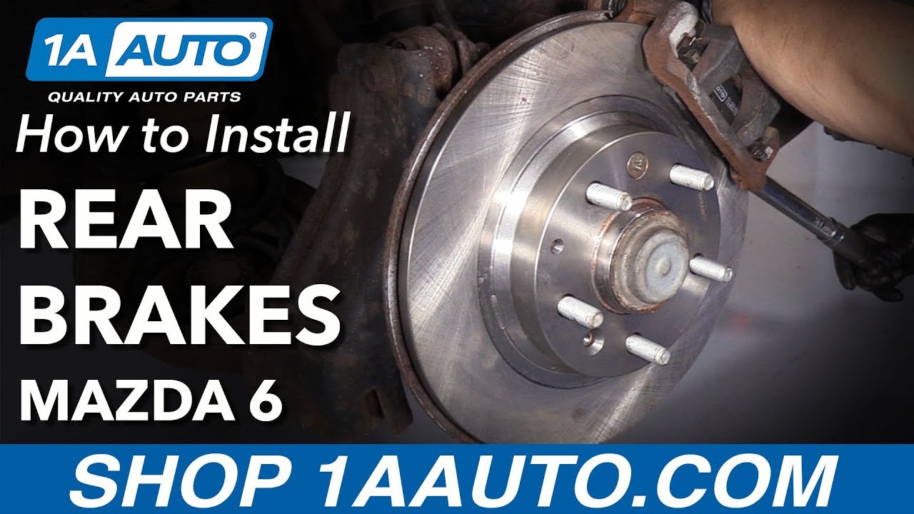 How to Install Rear Brake Pads Rotors 2006-13 Mazda 6 - YouTube