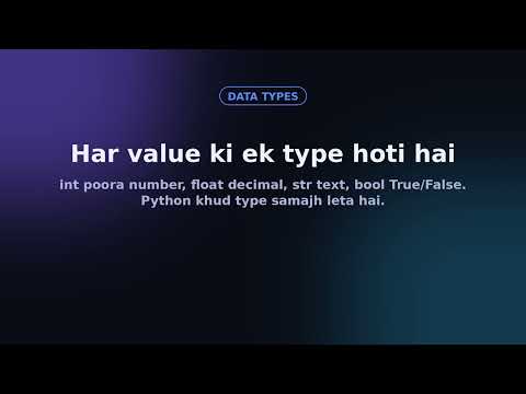 Variables & Data Types in Python (int, float, str, bool) | Python Tutorial in Urdu/Hindi - Day #4