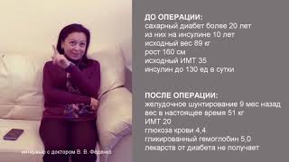 Сахарный диабет 2 типа, бариатрическая операция, отзыв Сахарный диабет 2 типа, бариатрическая операция, отзыв