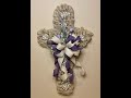 DIY deco mesh cross wreath/ cross wreath tutorial/ cross wreath/ Dollar Tree DIY/ mesh wreath