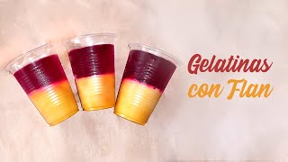 Gelatina con flan para negocio | Recetas Copy