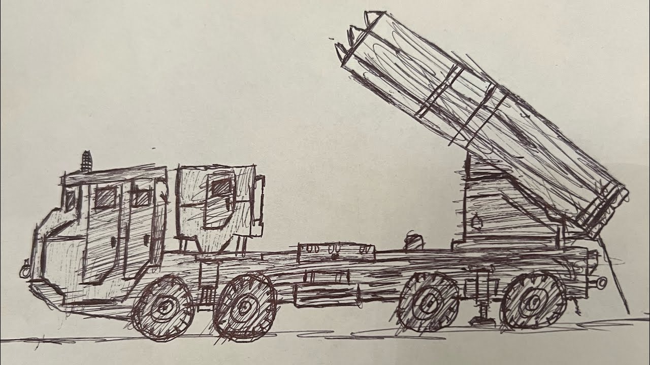I'm drawing an army rocket launcher truck
