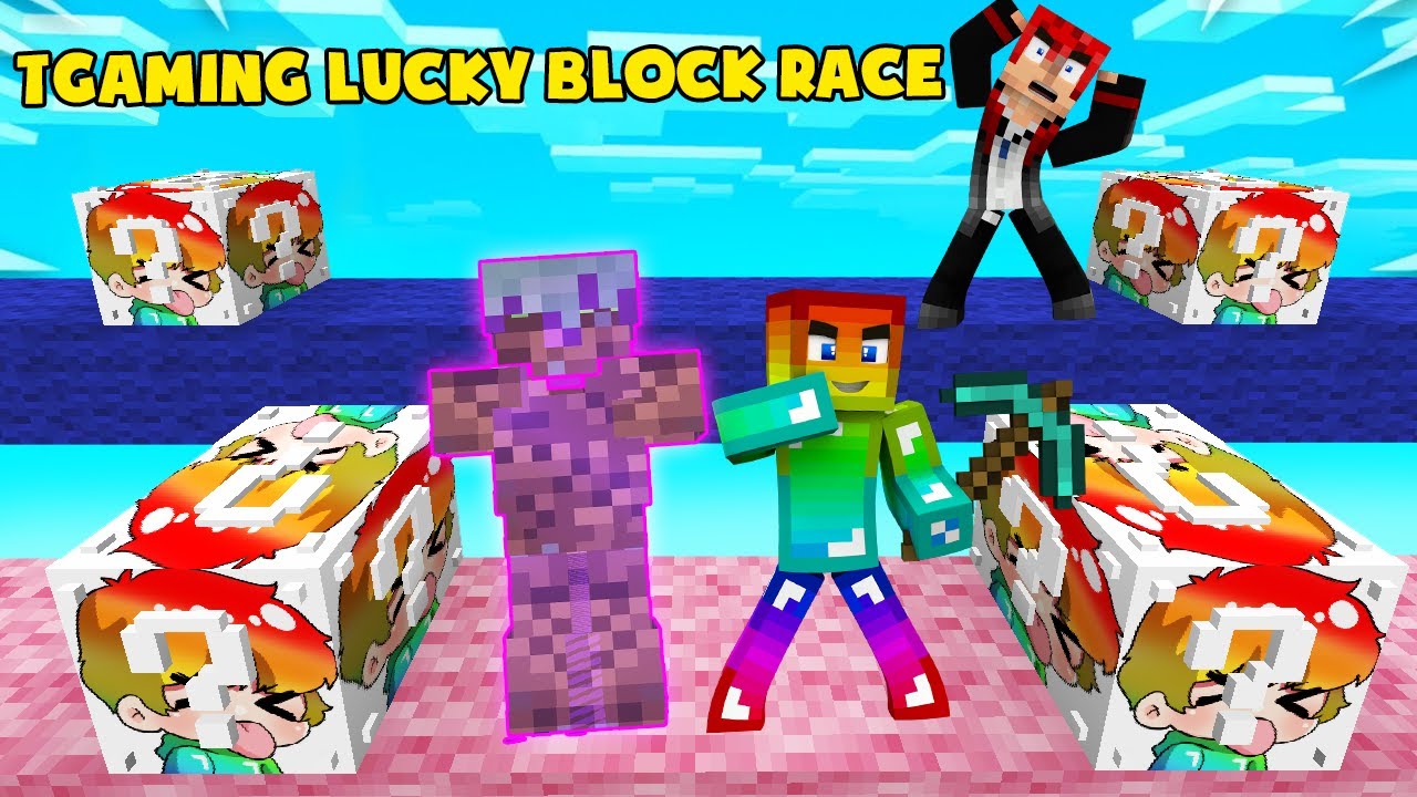 MINI GAME : T GAMING LUCKY BLOCK RACE ** CUỘC CHẠY ĐUA LUCKY BLOCK SIÊU VIP CỦA NOOB VÀ CÁI KẾT ??