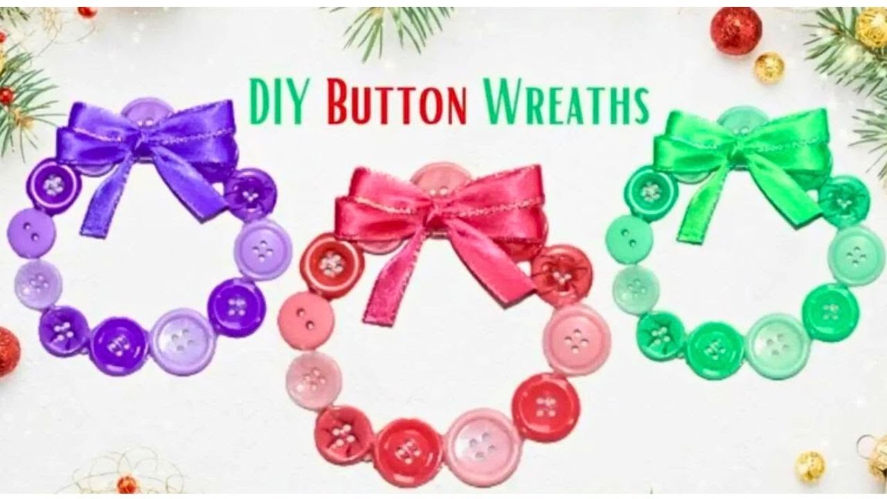 Fun and Easy Button Wreath Christmas Ornament DIY Xmas Craft YouTube