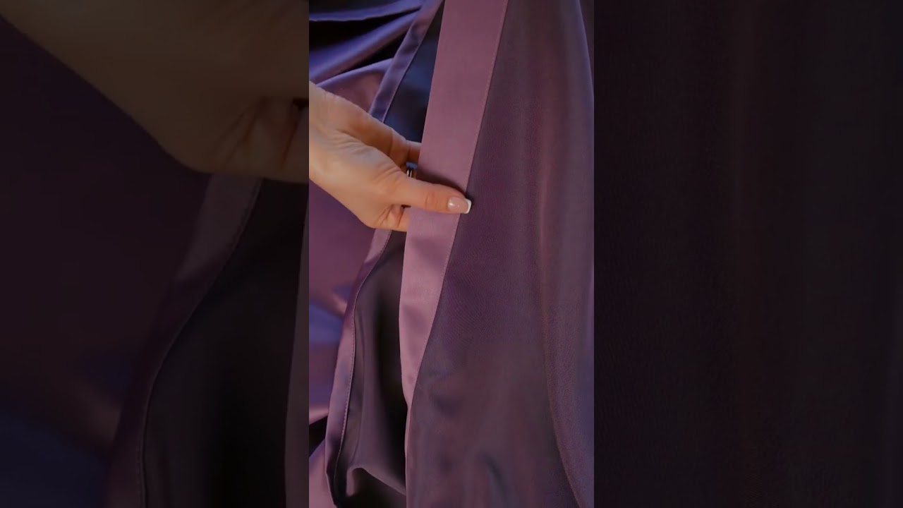 Шторы из сатена в пурпурном цвете - новинка, напоминающая шёлковое полотно💜