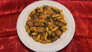 Creamy Tomato Spinach Pasta with Ham