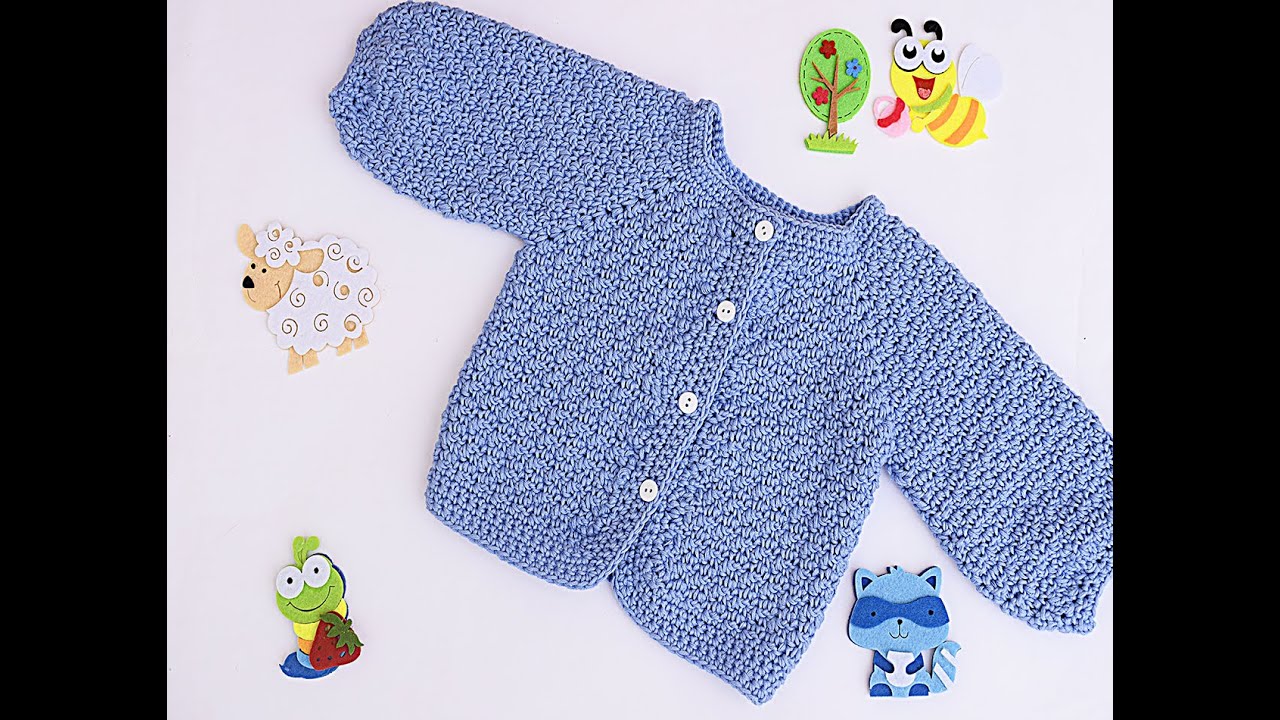 Chaqueta a crochet para niño y niña con punto de arroz #crochet #ganchillo #majovelcrochet
