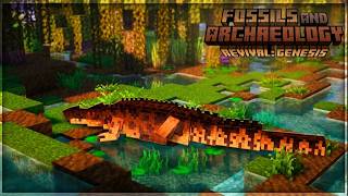 I Built a Massive Swamp for my Sarcosuchus! | Minecraft Fossils & Archaeology Survival Ep 11