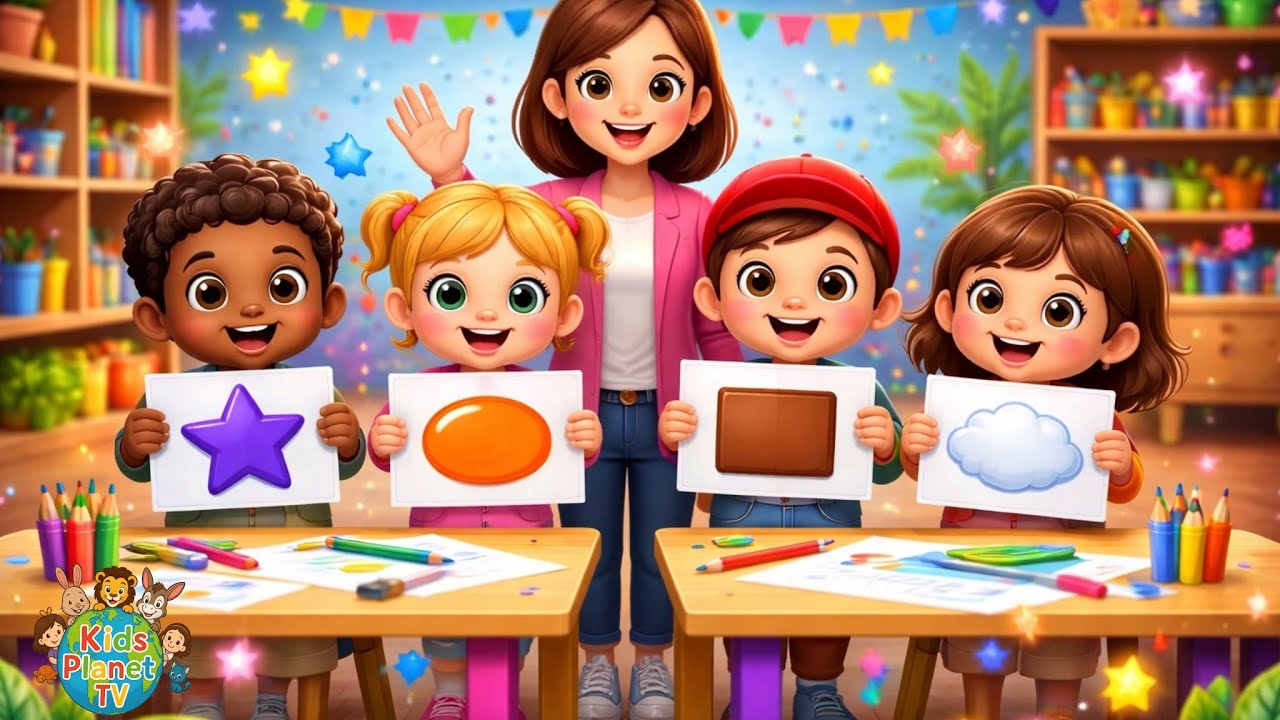 I like To Draw | Colors Song |Shape song |Learn shapes |Super Simple ...