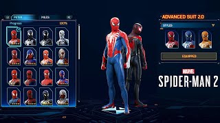 SpiderMan 2 (PS5) All 78 Suits & Styles Showcase @ 4K 60ᶠᵖˢ ✔