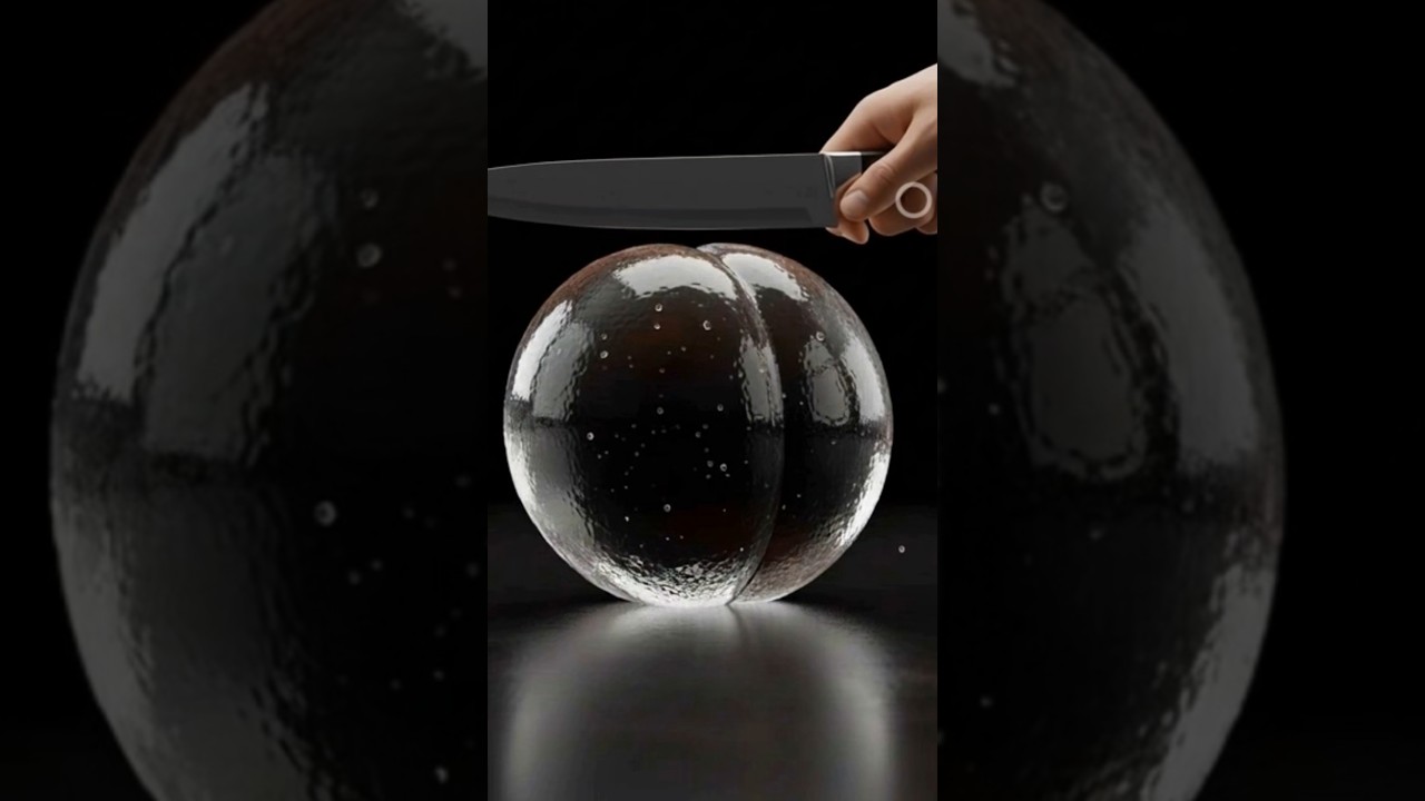 Crystal Glass Peach Cutting 🧠💥 | ASMR No Talking 