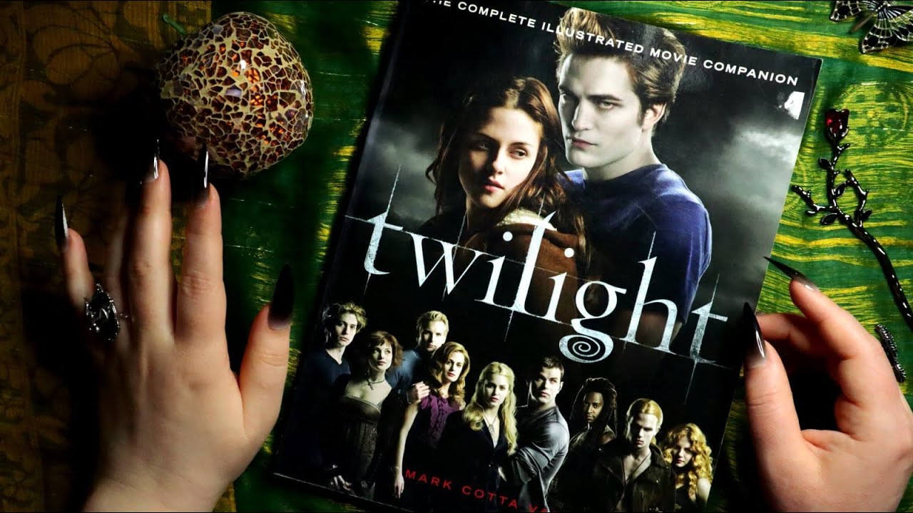 ASMR Nostalgia 📘 Twilight Saga Movie Book Page Turning & Tracing 🎬 Actors Hair Brushing 💋 Whispering