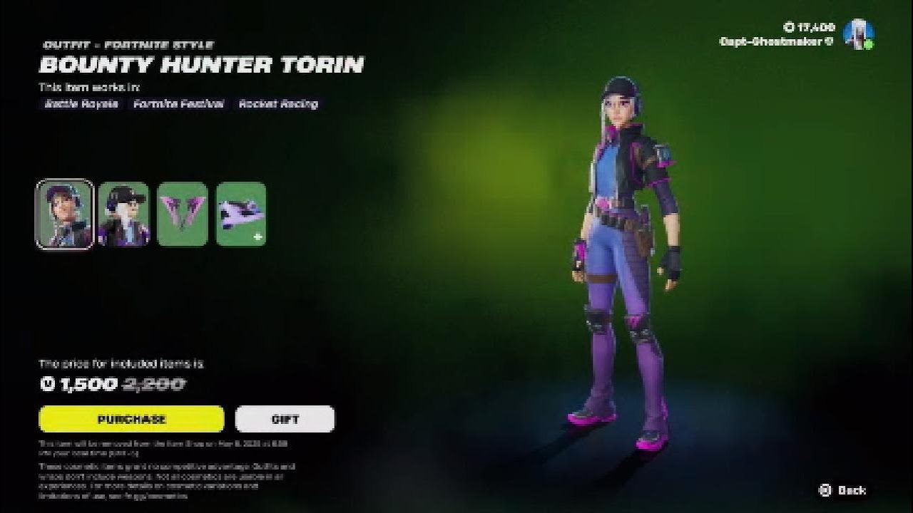 Fortnite item shop new bounty hunter torin skin