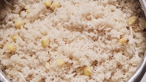 Xôi hạt sen - Cách thổi thôi hạt sen nước cốt dừa, dừa nạo ngon, để được nâu không bị khô.