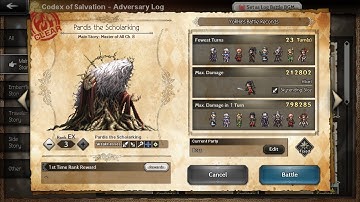 2025 Octopath CotC Pardis the Scholar King EX3 First Clear FF4 Cosmic III weapon Pre-BoA Pre-Ouma