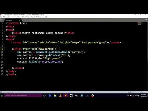 how to make rectangle in javascript using Canvas.