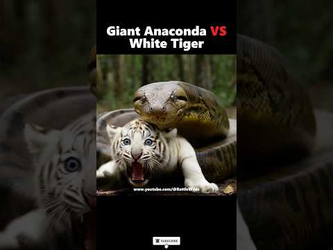 Giant Anaconda vs White Tiger‼️The Jungle’s Fiercest Battle #tiger #anaconda