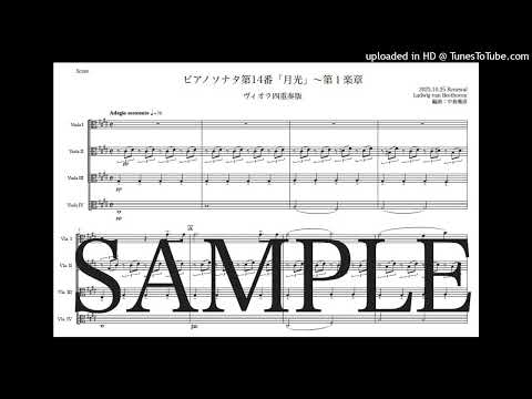 ベートーヴェン「ピアノソナタ第14番「月光」〜第１楽章」ヴィオラ四重奏版（編曲：中島雅彦）