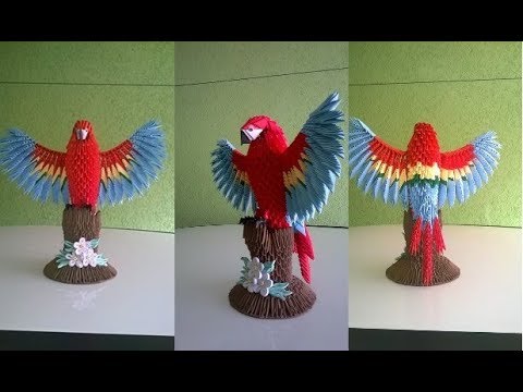 how to make red macaw origami 3d tutorial