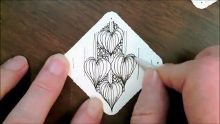 Hearts-a-Droppin': How to Draw Tangle Pattern (time lapse)