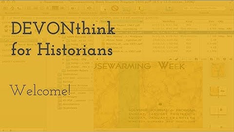 DEVONThink for Historians - DT4Historians  - Welcome