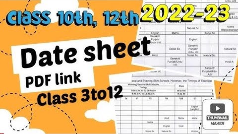 Class 3,4,5,6,7,8,9,10,12 mid term exam datesheet || mid term || CBSE datesheet 2022-23 || doe