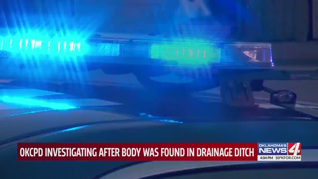 OKCPD investigating after body was found in drainage ditch - YouTube