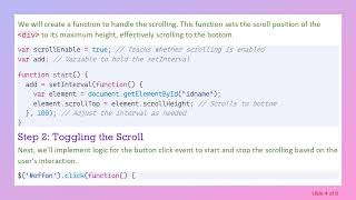 Enable and Disable Automatic Scrolling in JavaScript with a Button