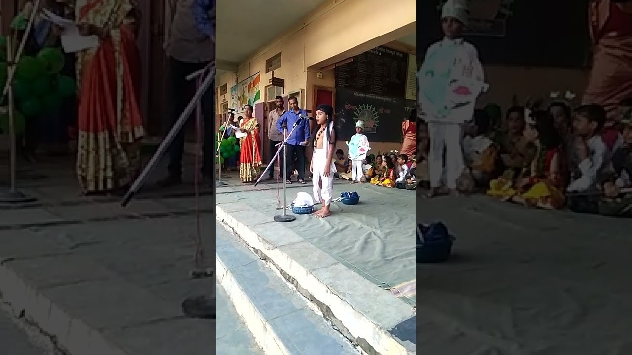 फॅन्सी ड्रेस (श्रावण बाळ वेशभूषा) स्पर्धेत द्वितीय क्रमांक पटकावलेला प्रद्युम्न म्हमाणे.👍👍