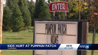 Children, parents get blown over in pumpkin patch bounce house