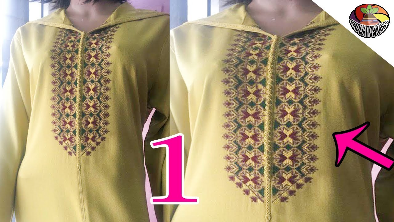 تطبيق الطرز الفاسي على الجلابة جديد الموضة 2018 الجزء الاول مع