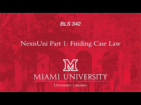 Nexis Uni Part 1: Finding Case Law