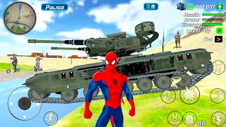 Ropefrog Ninja Spiderhero Driving Army Tank Bikes and Cars Open World Simulator - Android Gameplay.