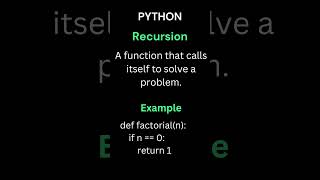 Python Recursion #python #programming #coding #shorts #trending #fyp