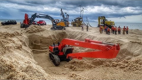 Strong Scale 1/16 : RC Excavator Volvo, Hitachi Long Arm With Servo Liner Electric Profesional 
