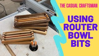 Making small trays using custom jigs and a router bowl bit