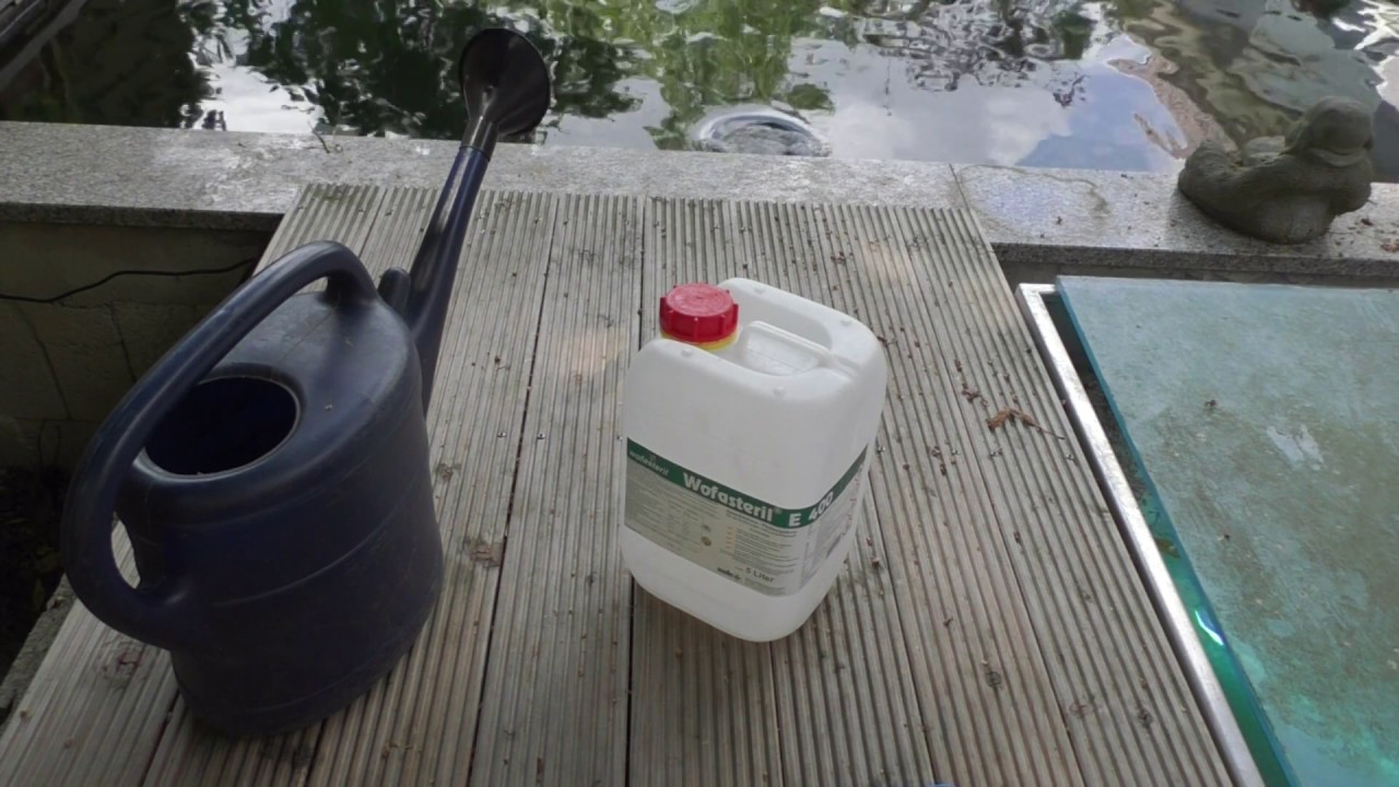 Wofasteril E400 Peressigsäure am Koiteich YouTube